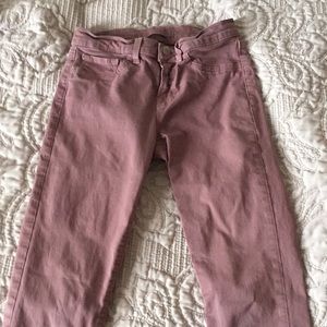 Mauve Skinny Twill Pants